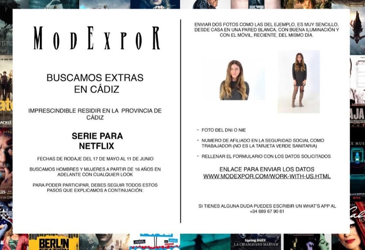 Se busca personas de Cádiz para serie de Netflix.