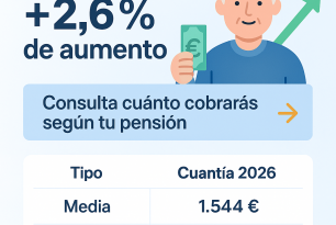 Pensiones 2026 en España: cuánto suben, nuevas cuantías y tabla completa de importes actualizados