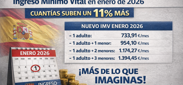 Subida del IMV en 2026: estas son las nuevas cuantías que empezarás a cobrar en enero